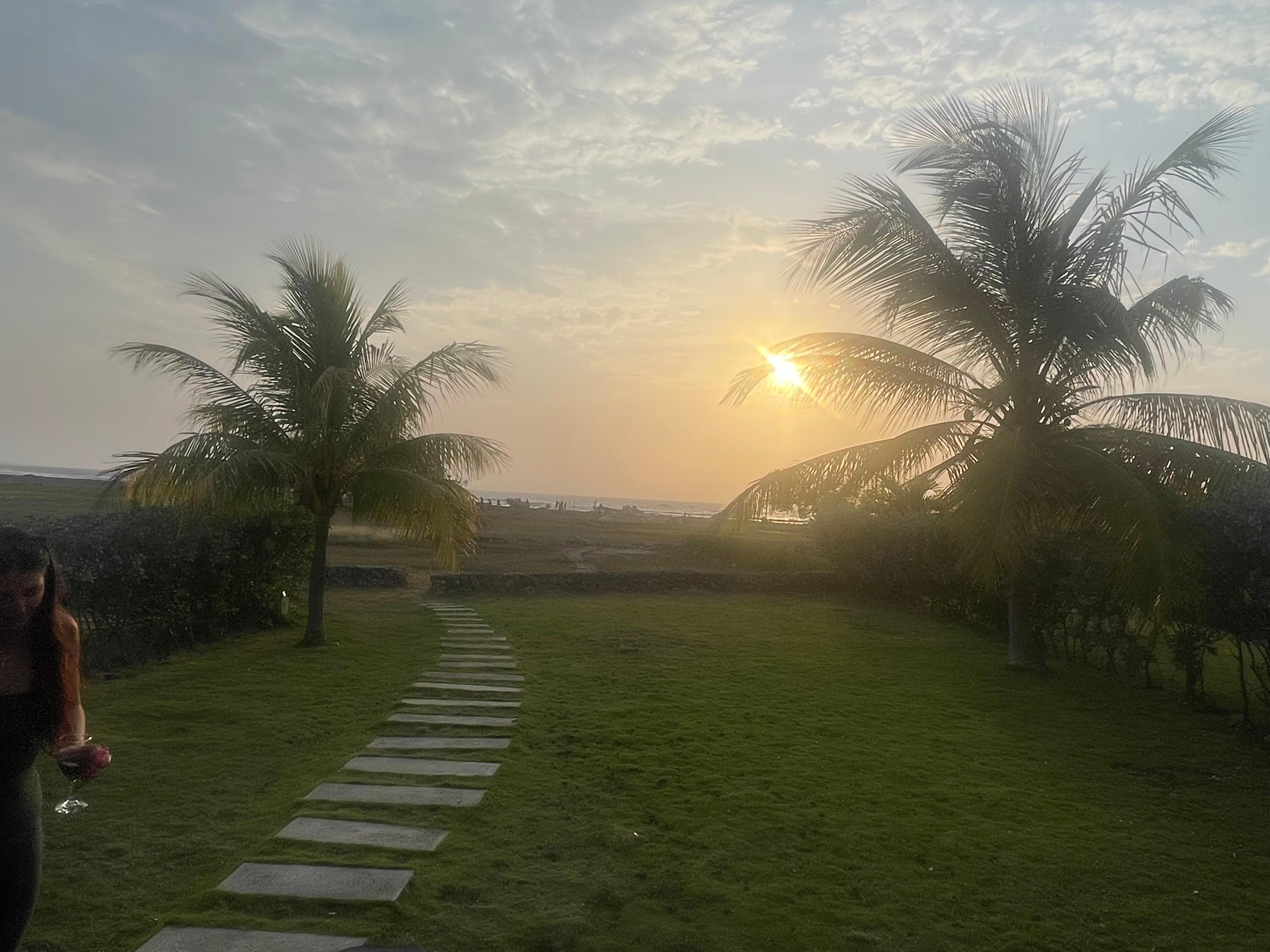 The view of the beach from the villa