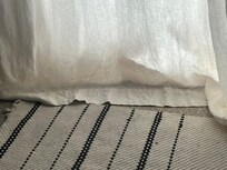 Water stained curtains upstairs to hot tub