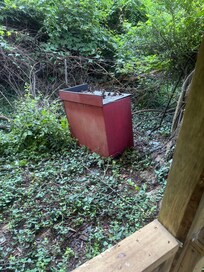 Cabinets discarded in the yard