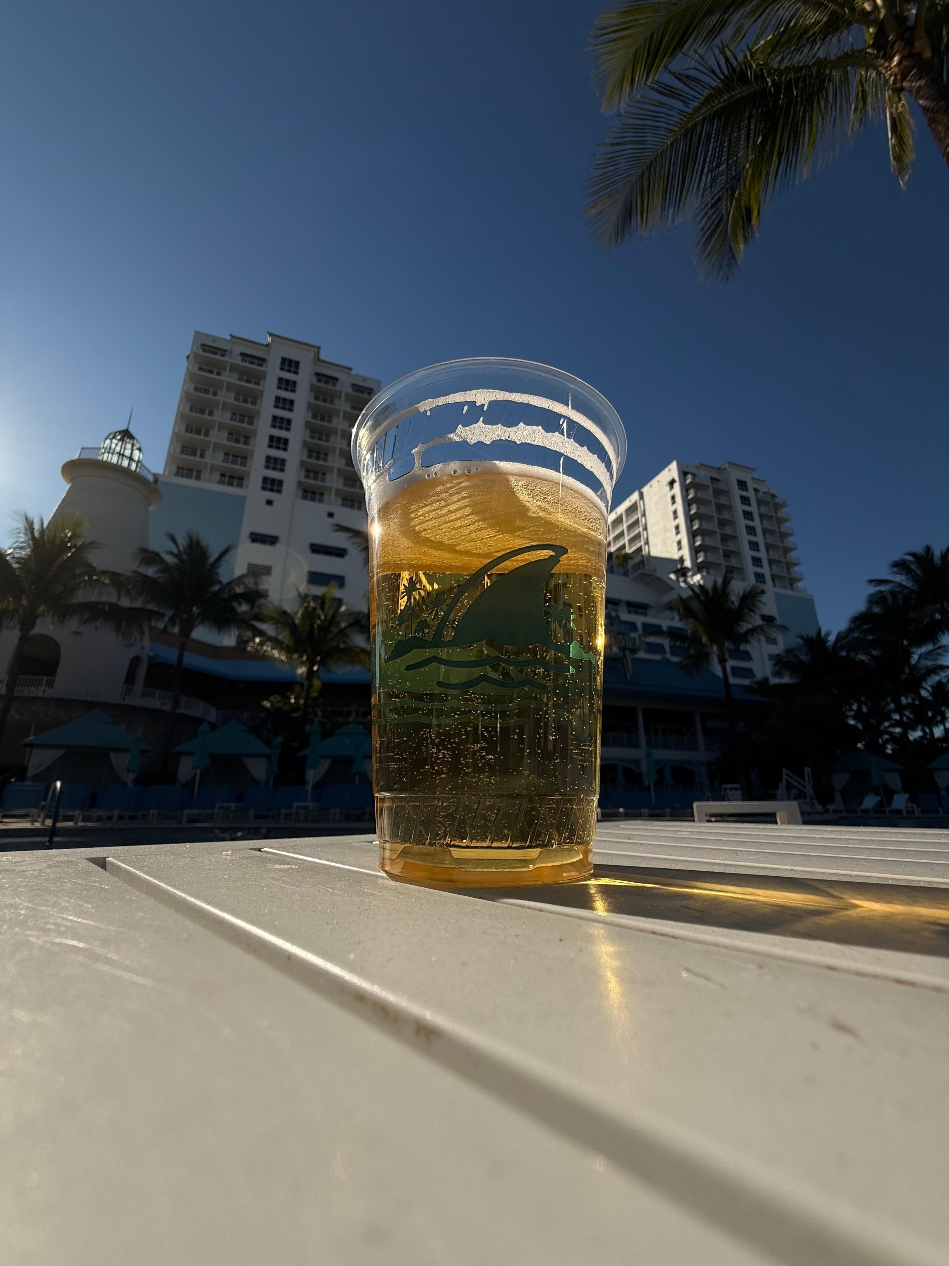 Beer by the pool.