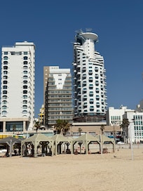 View from the beach, the hotel is on the right