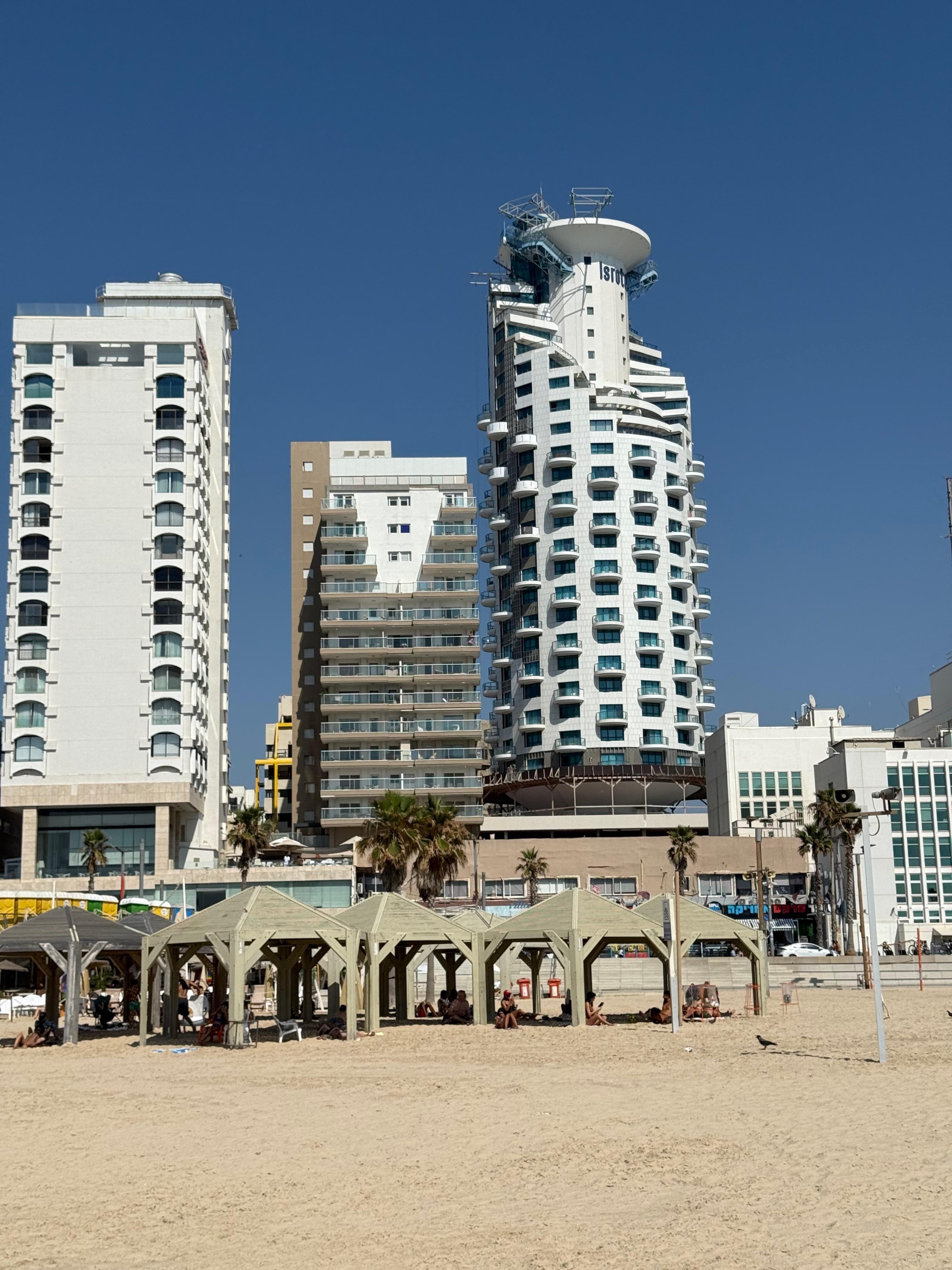 View from the beach, the hotel is on the right