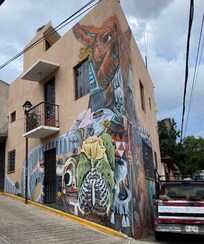 Another beautiful mural outside the hotel.