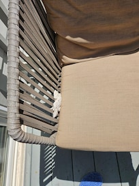 Trash in balcony chair