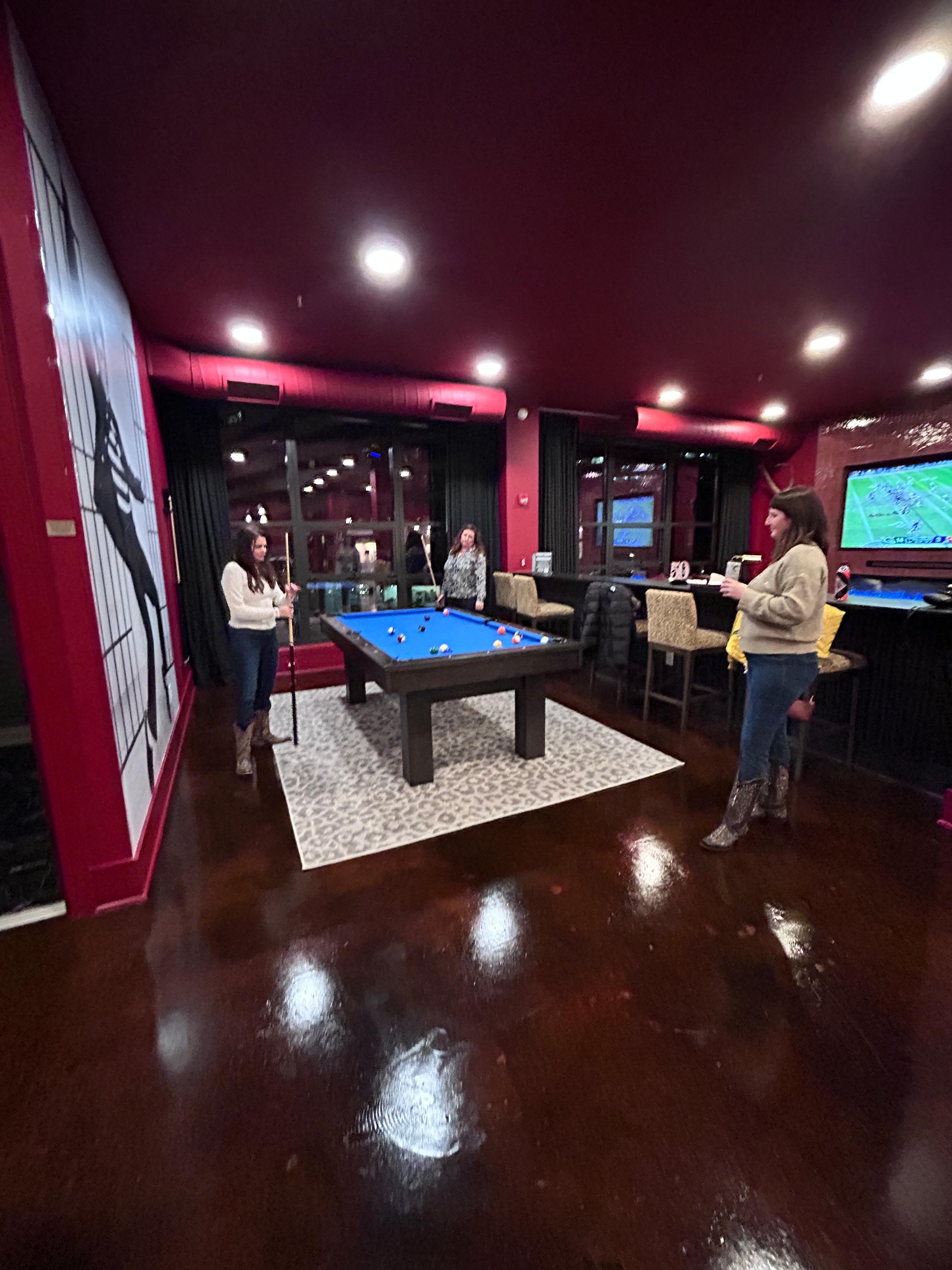Pool table in common area
