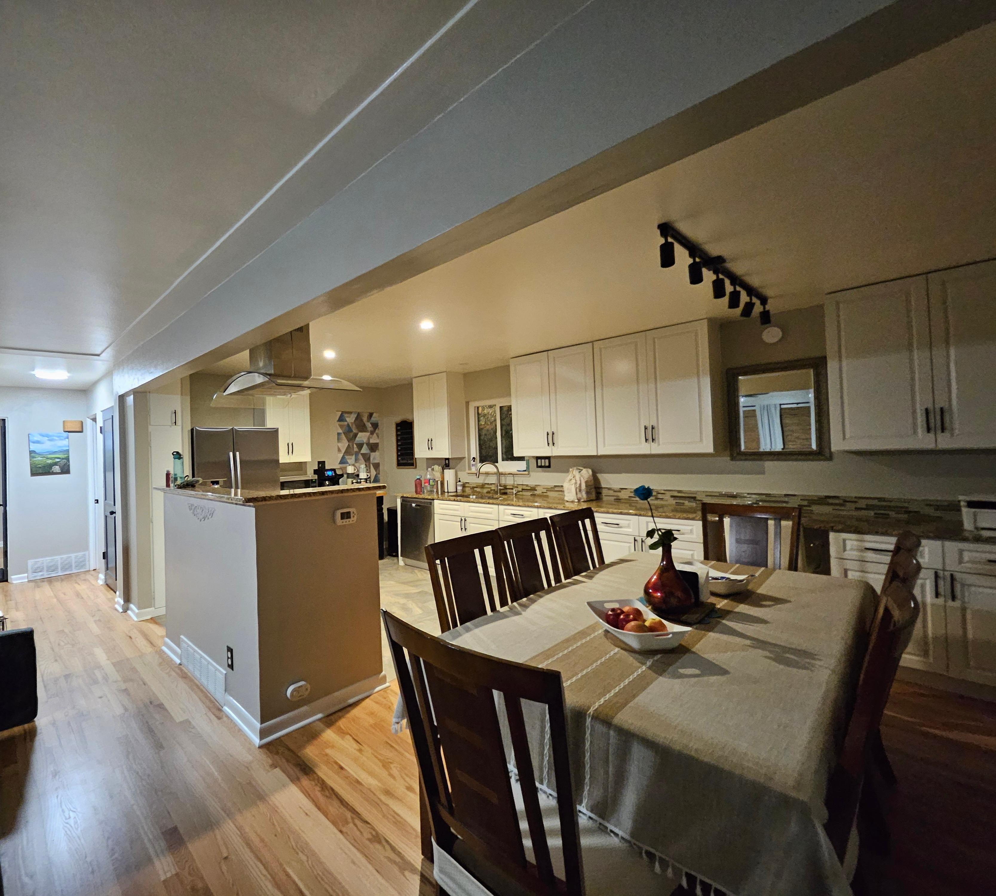 Dining room and kitchen