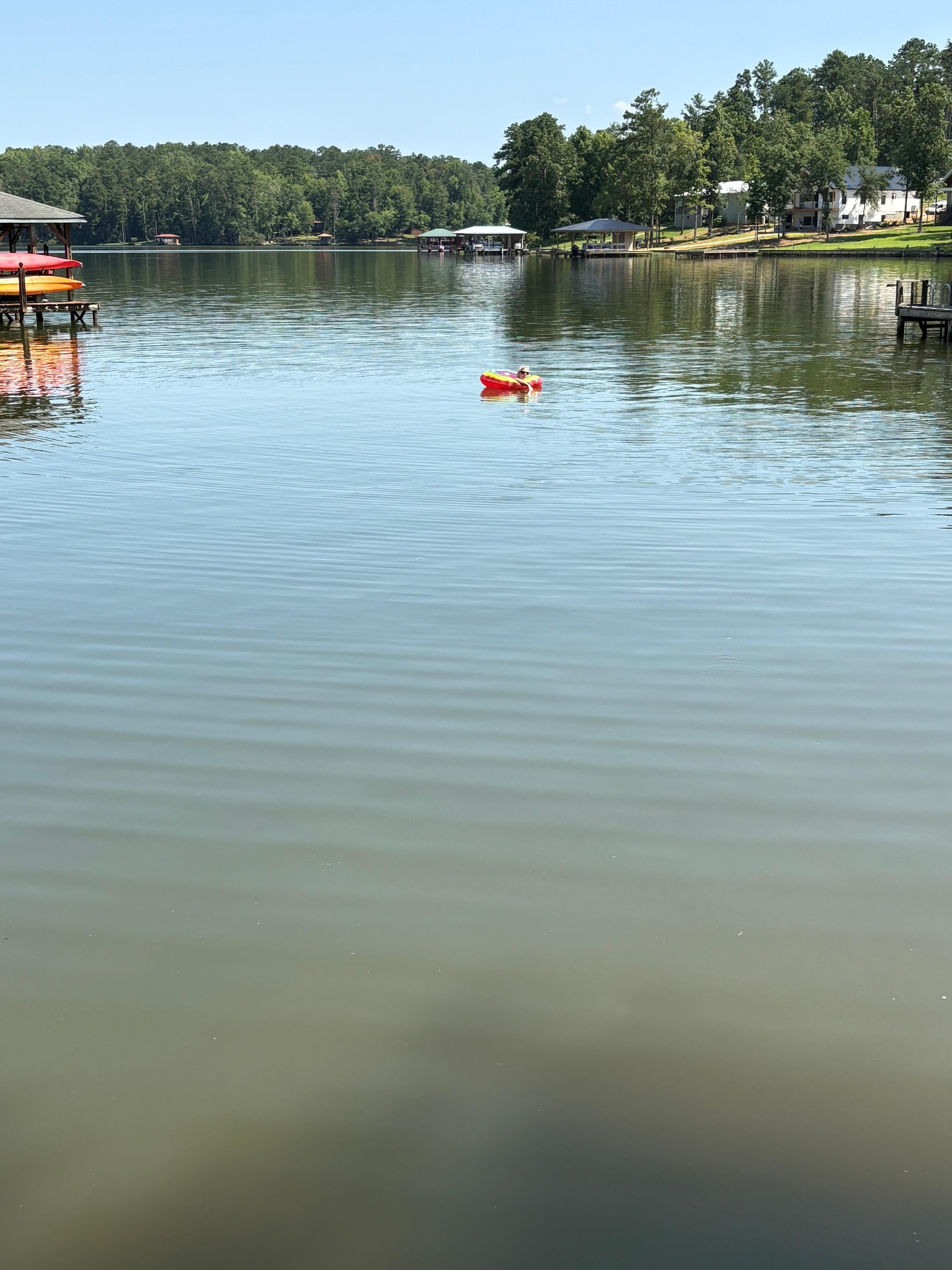 Me floating on the water. 