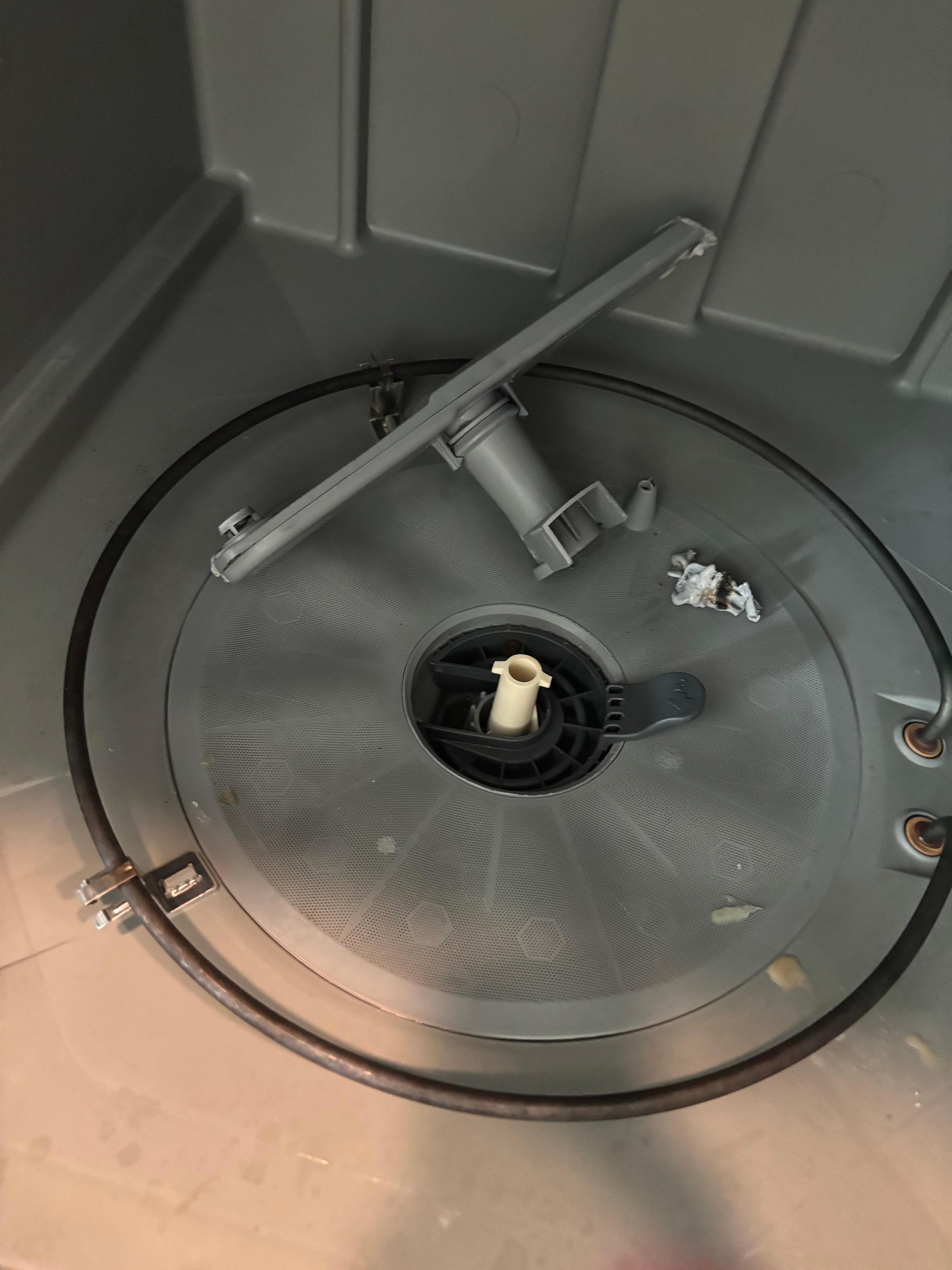 Dishwasher bottom sprayer was melted  and unusable. 