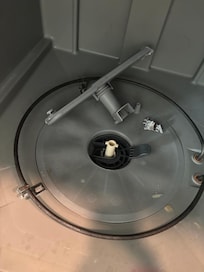 Dishwasher bottom sprayer was melted and unusable.