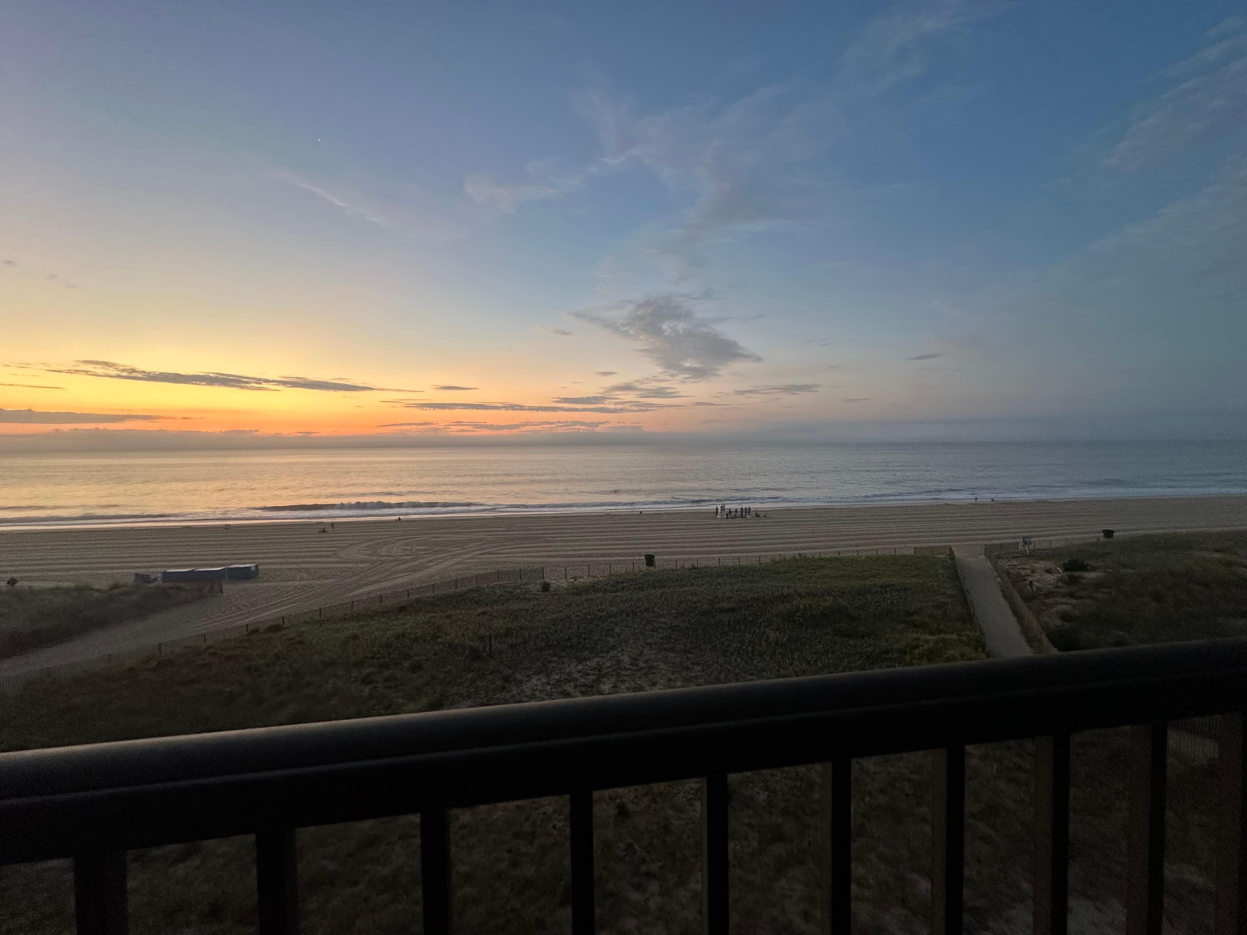 Enjoying the ocean front balcony 