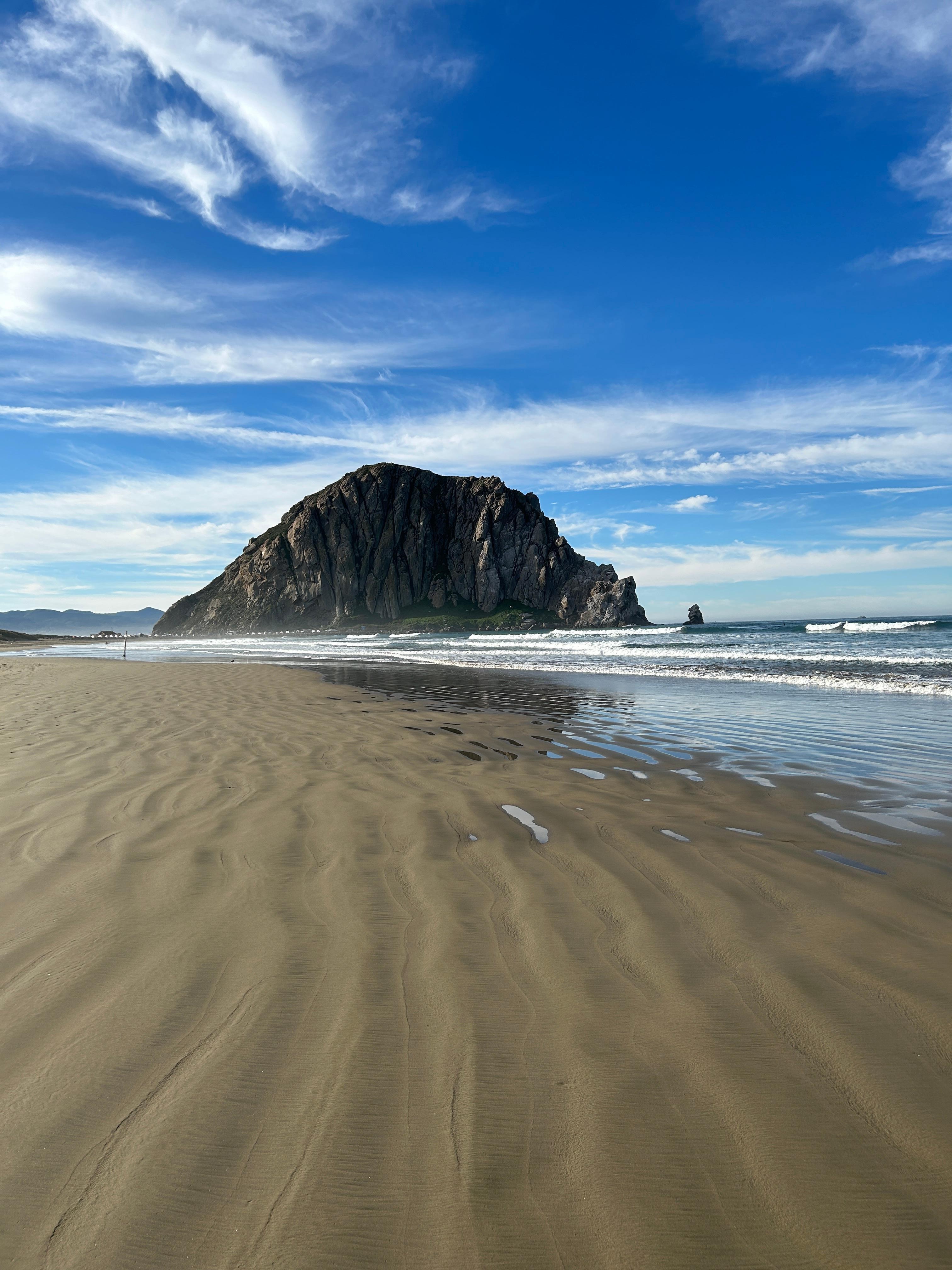 View of the Morro Rock just around the corner from the cottage