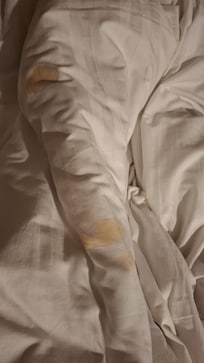 Sabanas manchadas de sangre o de cafe