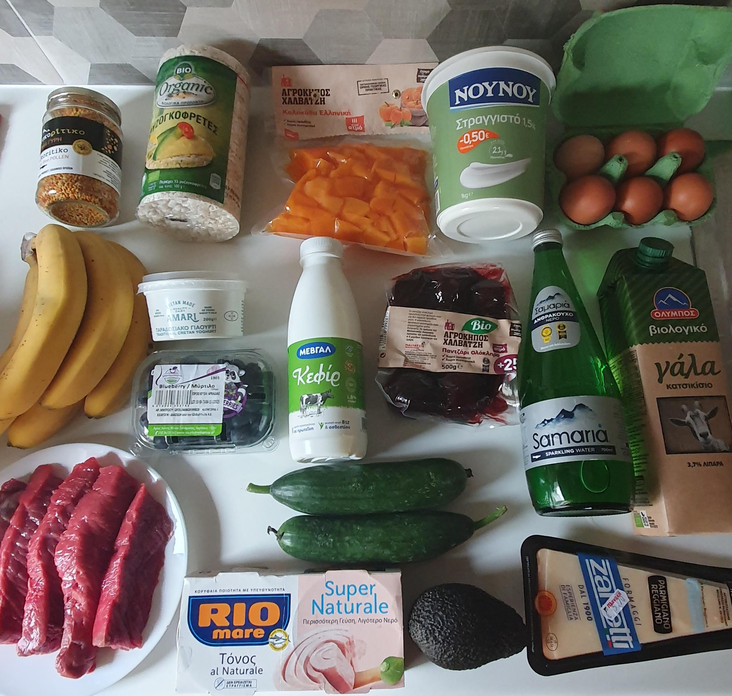 Products bought at a bigger supermarket 