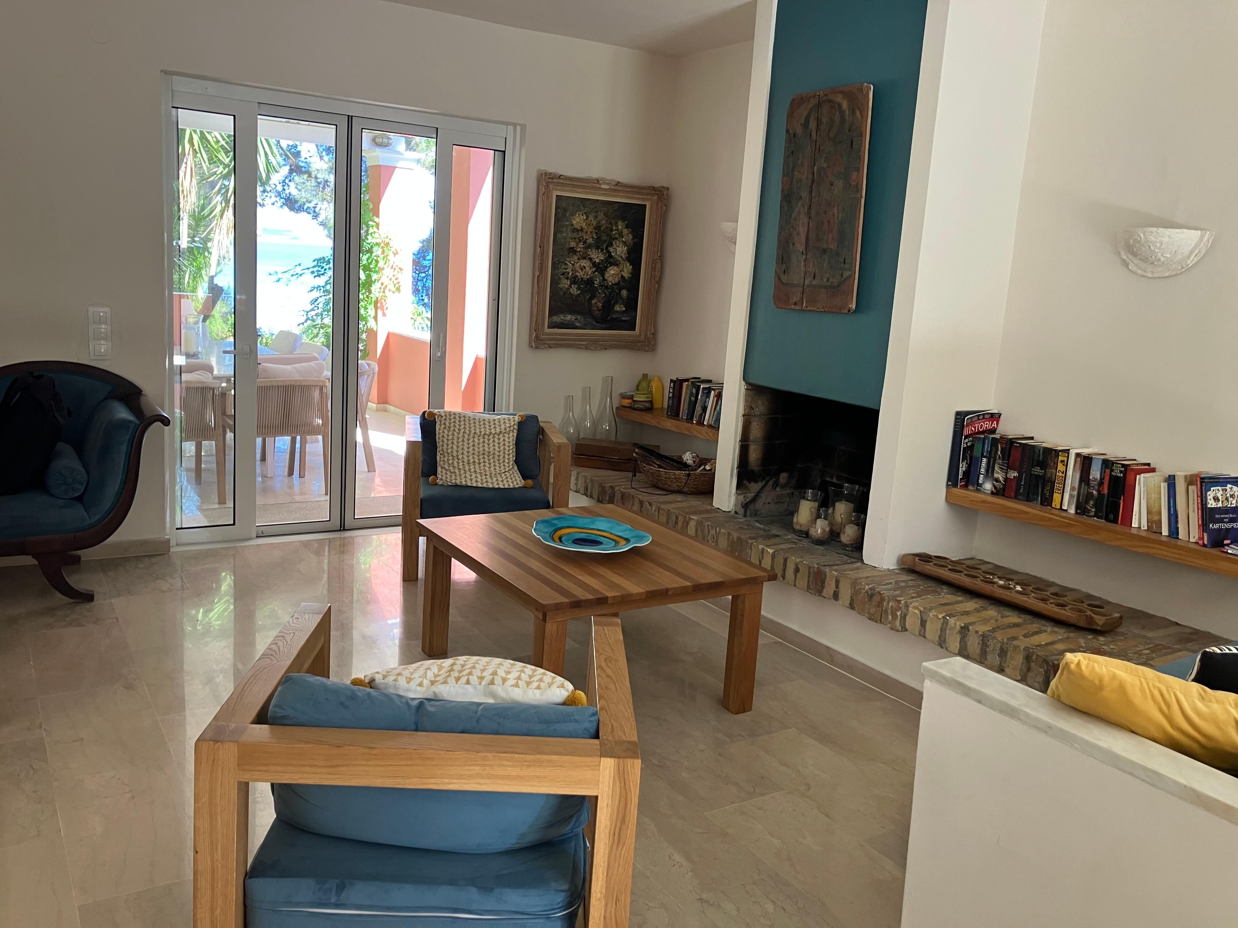 Indoor space, very comfortable and cool on a hot day.