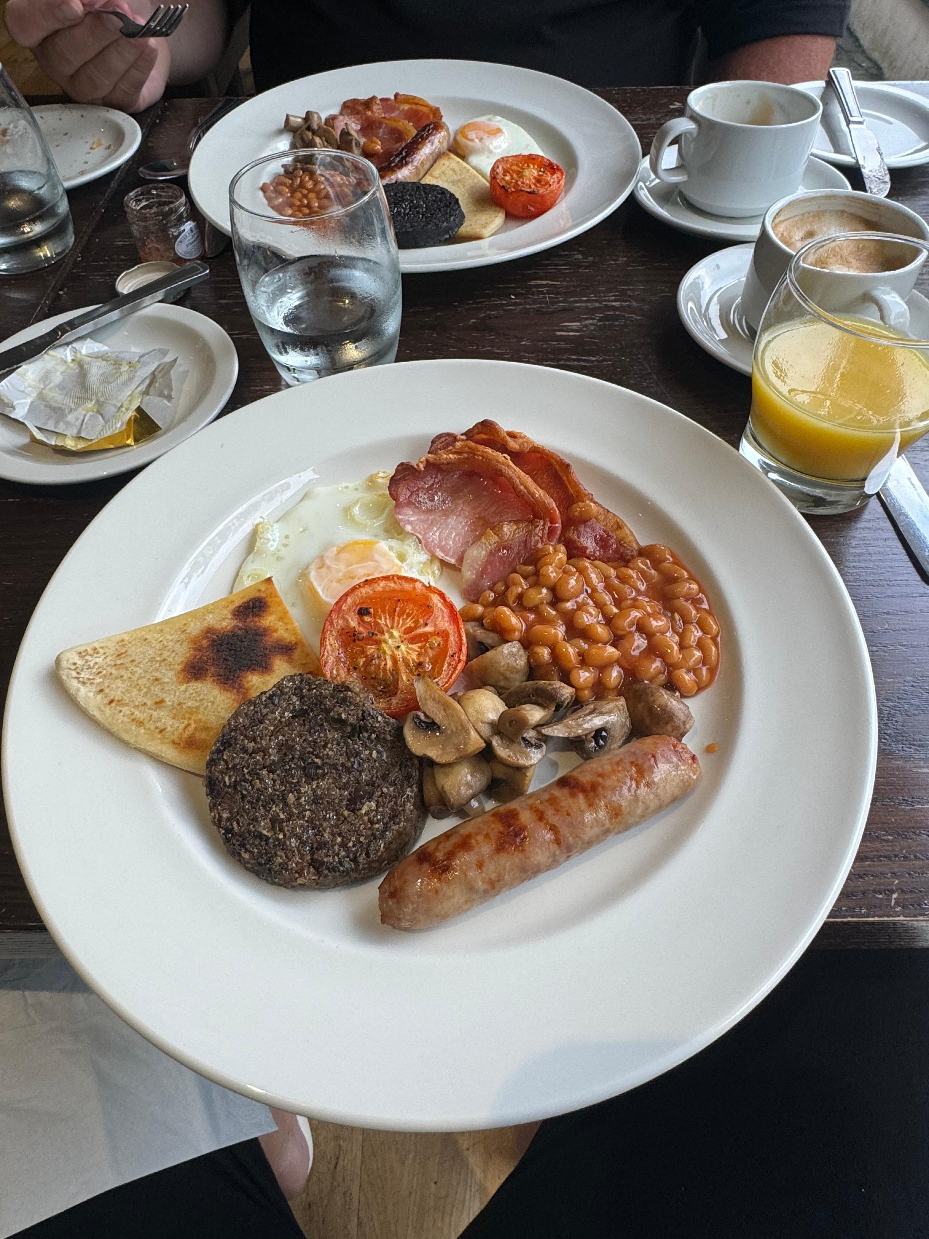 Full Scottish breakfast included in your stay—delicious and wonderful service