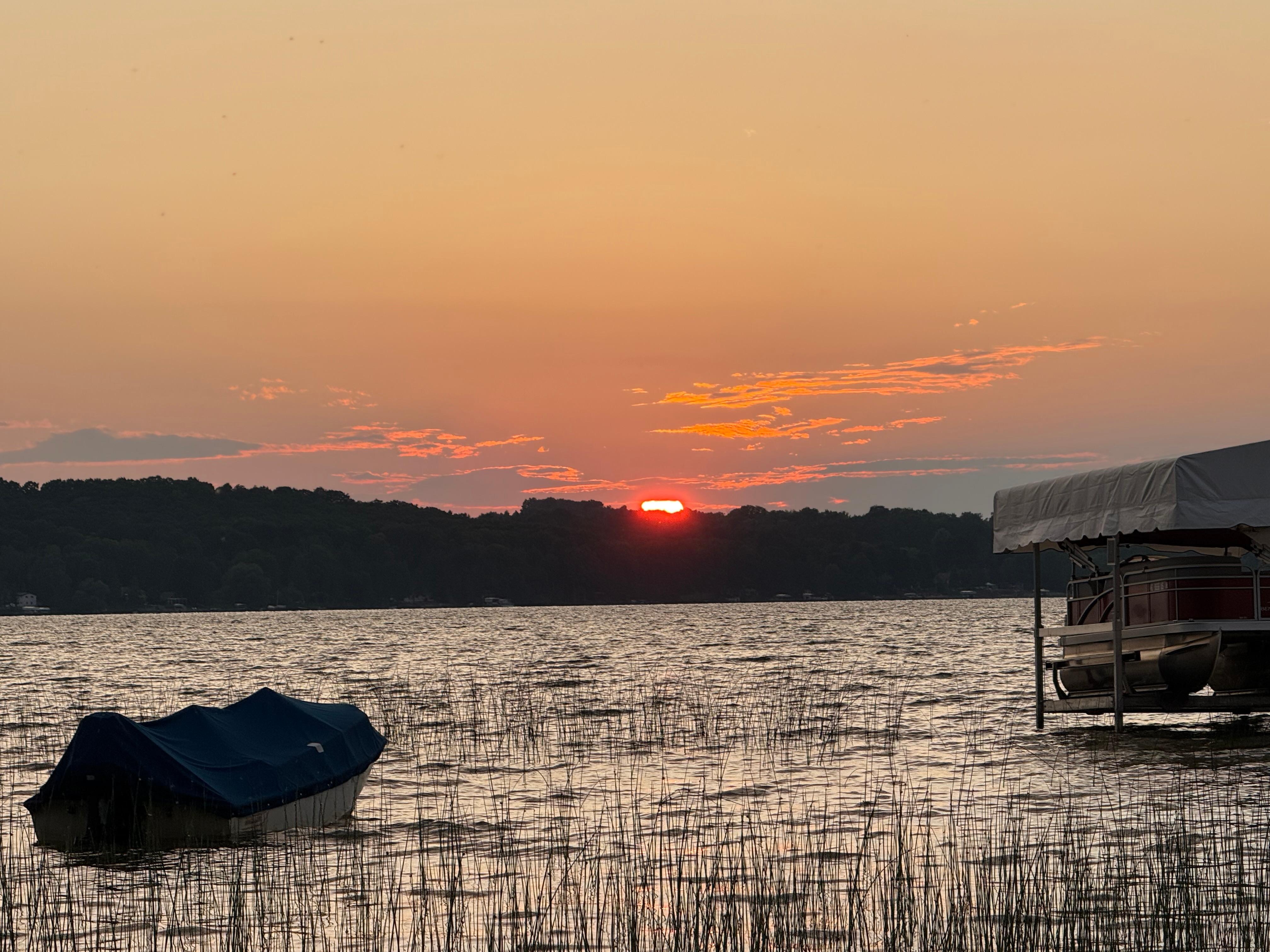 Sunset from the beach over Lake Bellaire
