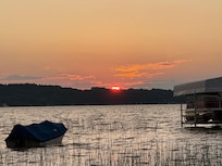 Sunset from the beach over Lake Bellaire