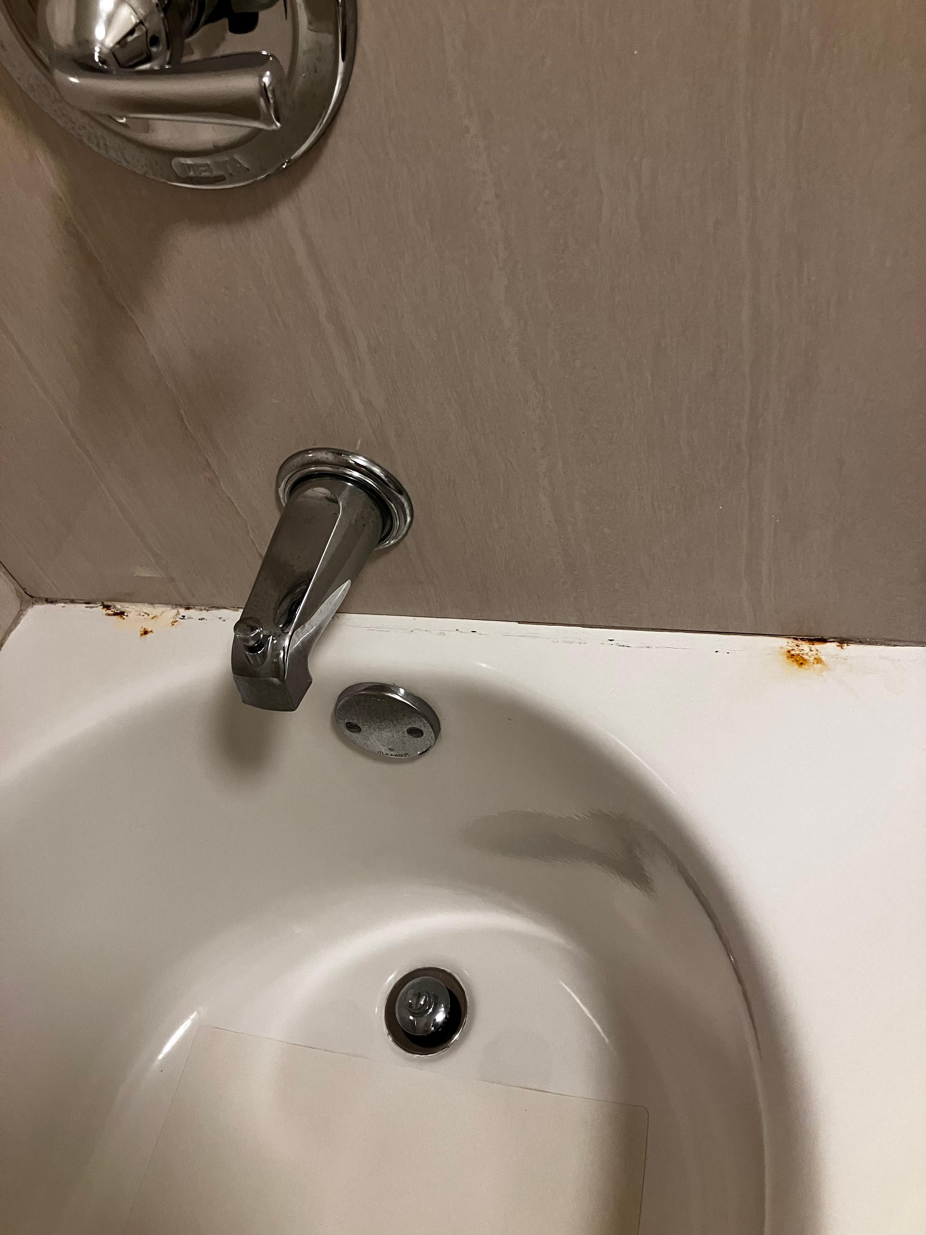 Rust on lining of bath tub
