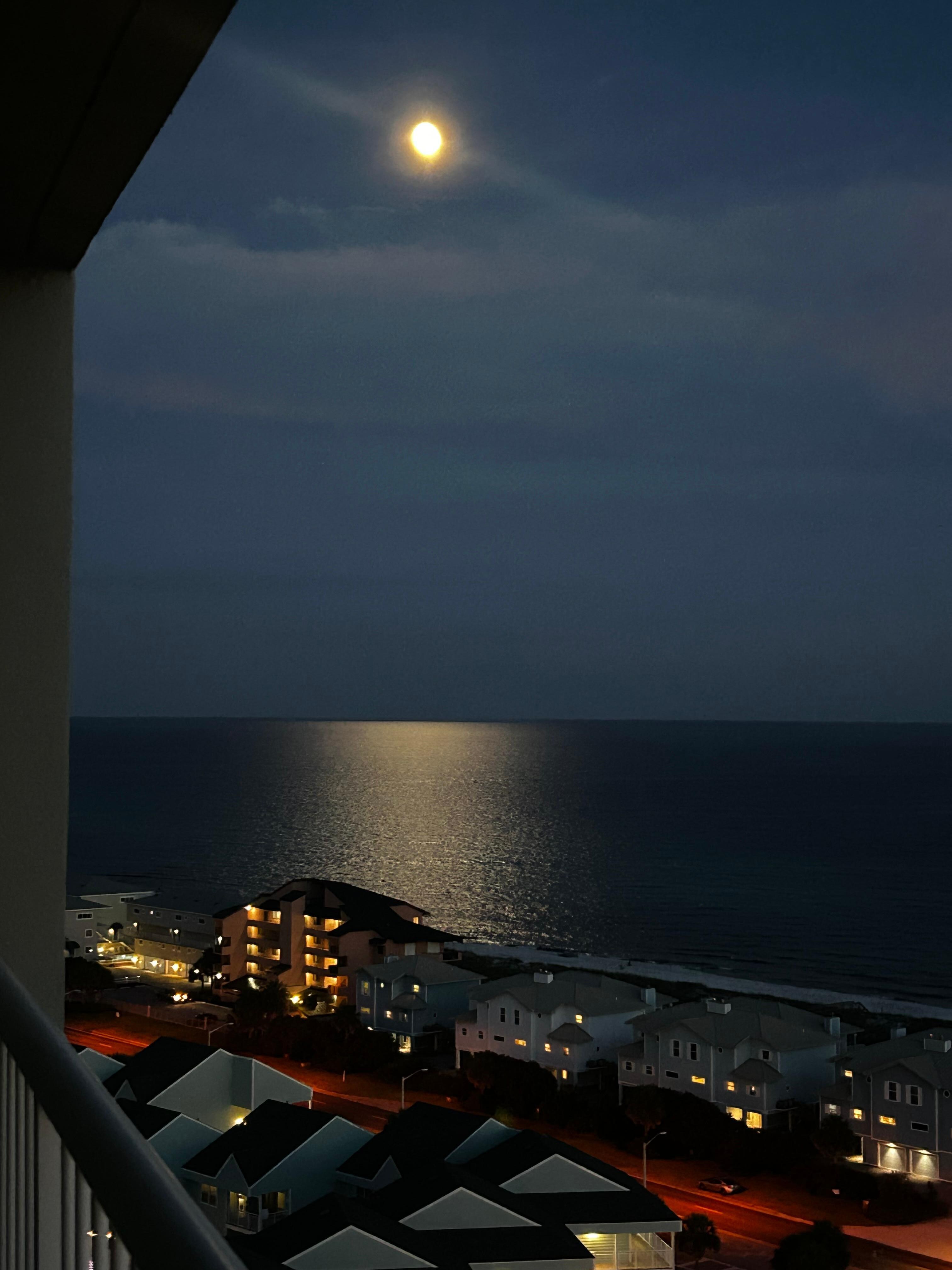 Moon reflecting in Gulf of America