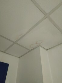 Les dégâts des eaux au plafond des chambre