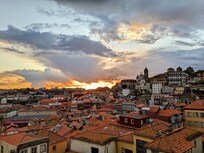 Sunset view from studio window