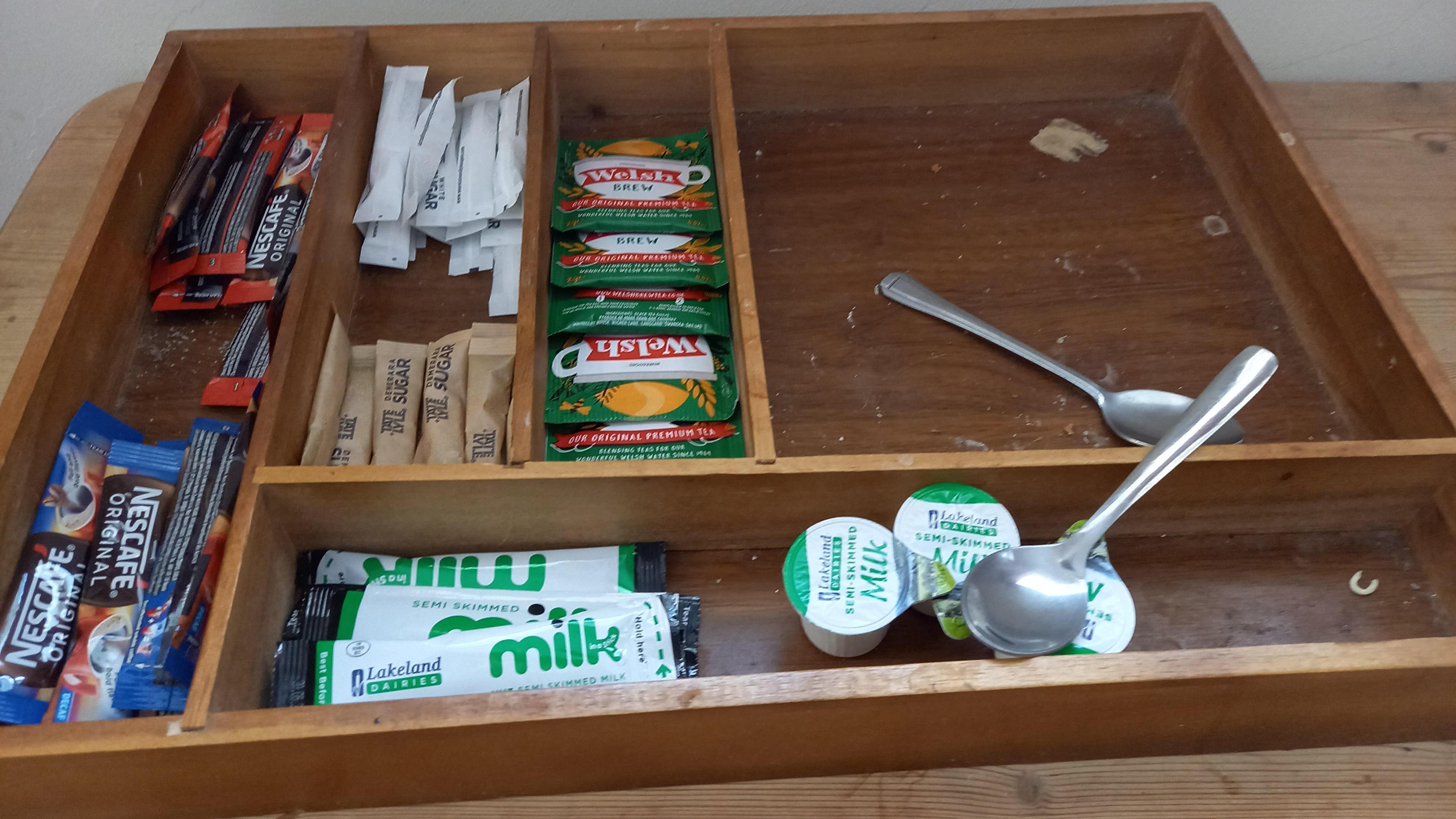 Coffee tray on arrival