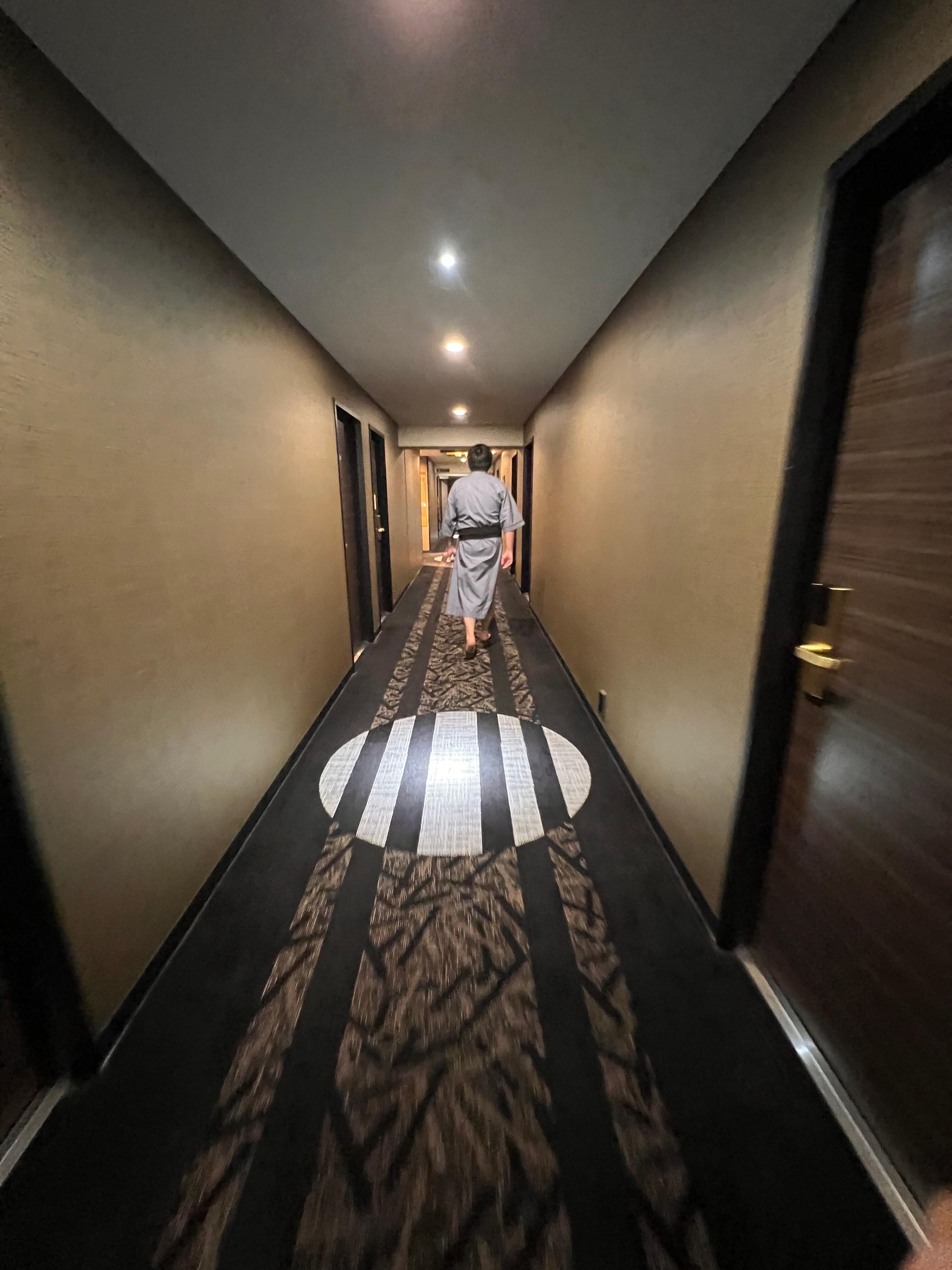 Spacious & well lit hallway to rooms