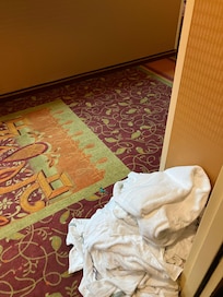 Never got housekeeping so we had done this twice with our towels. we sstuck them out in the hallways. And every time wed go down and outside to smoke we would take a walmart size bag of gragbage down because we never got a housekeeper.