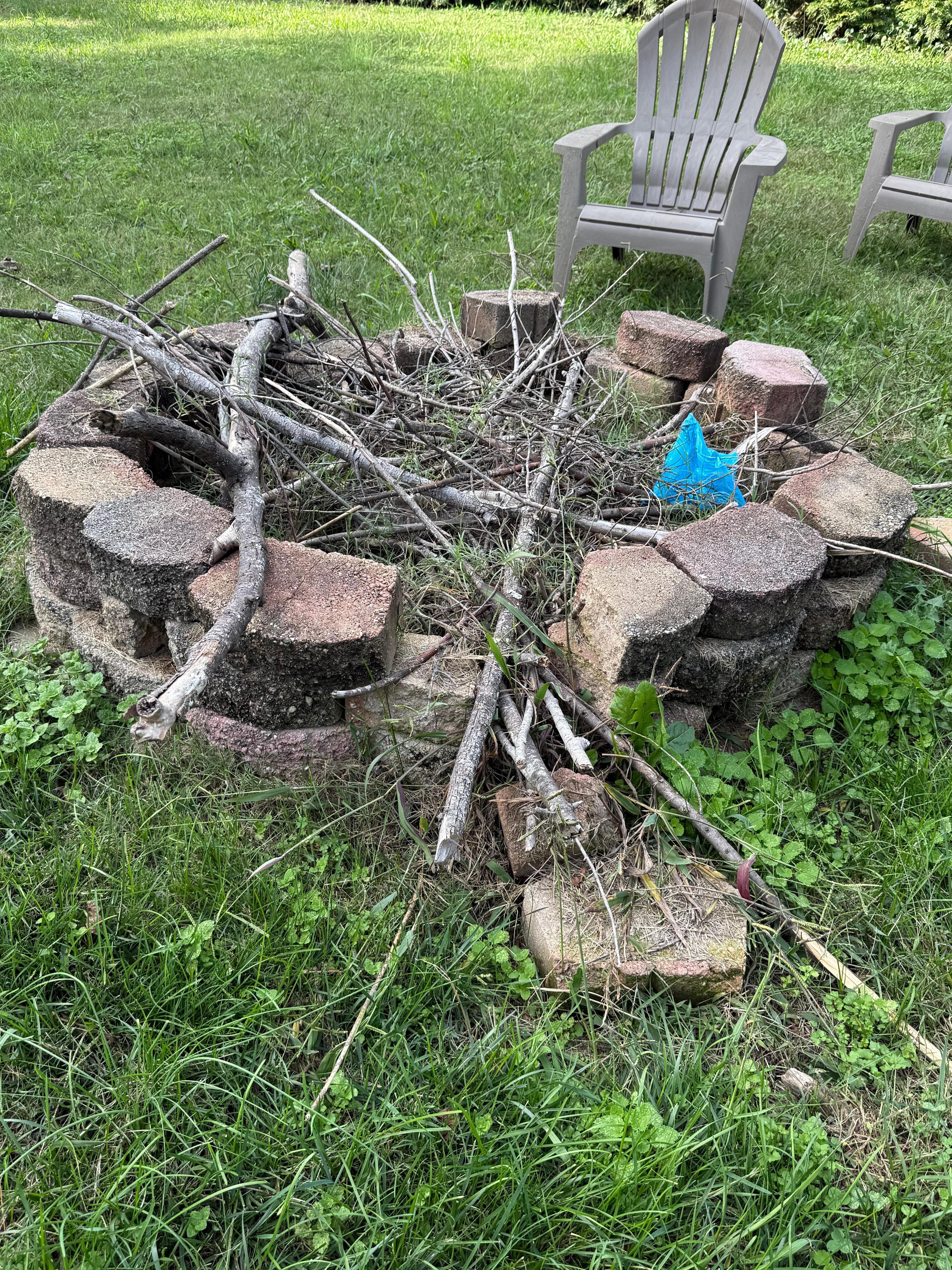 Damaged fire pit