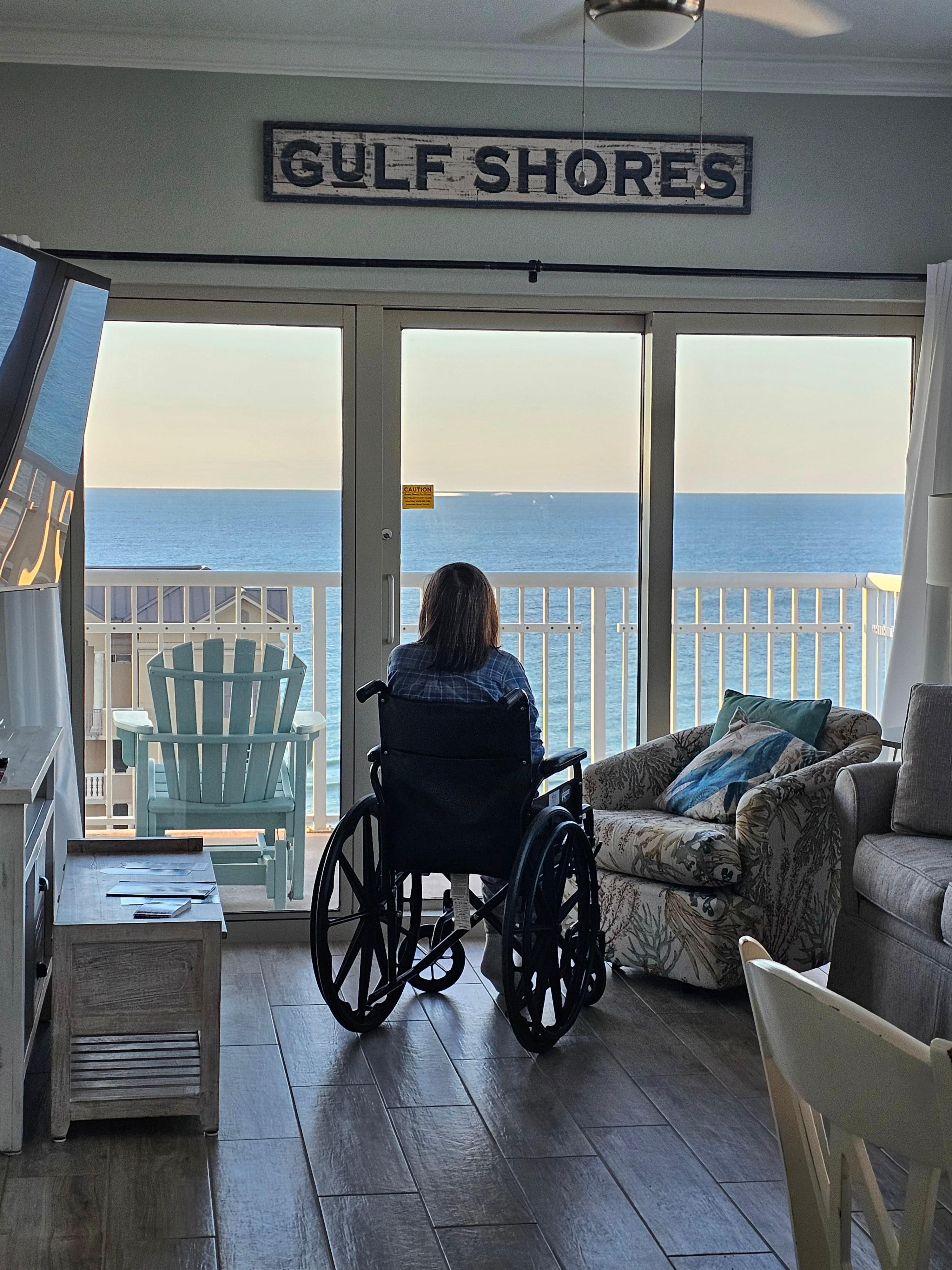 My mom had plenty of room to move around and bathrooms were also easily accessible. 