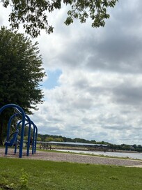 There is a playground near