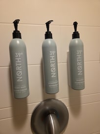 The showers had built-in soap.