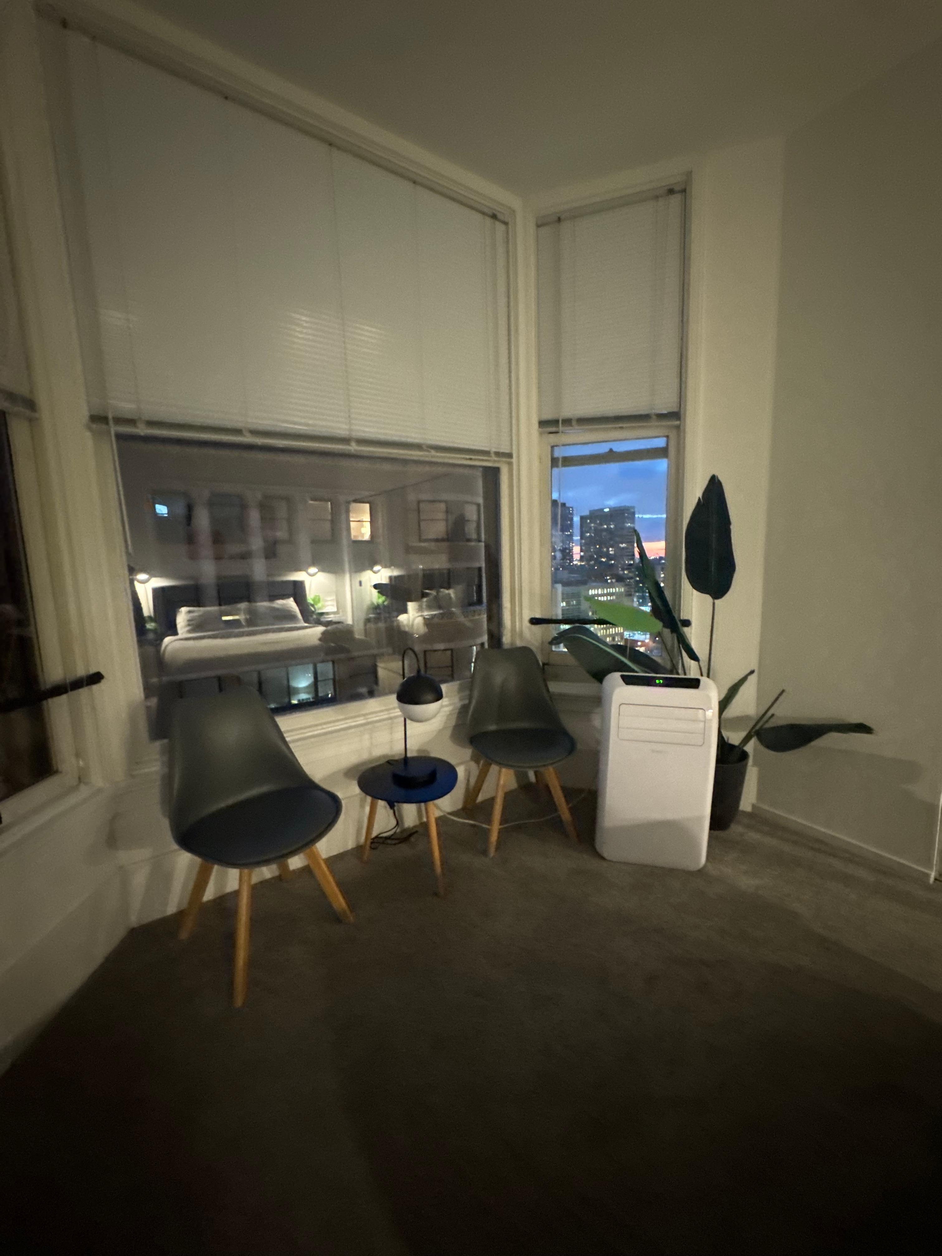 Seating area in bedroom