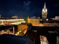 Nighttime view from rooftop