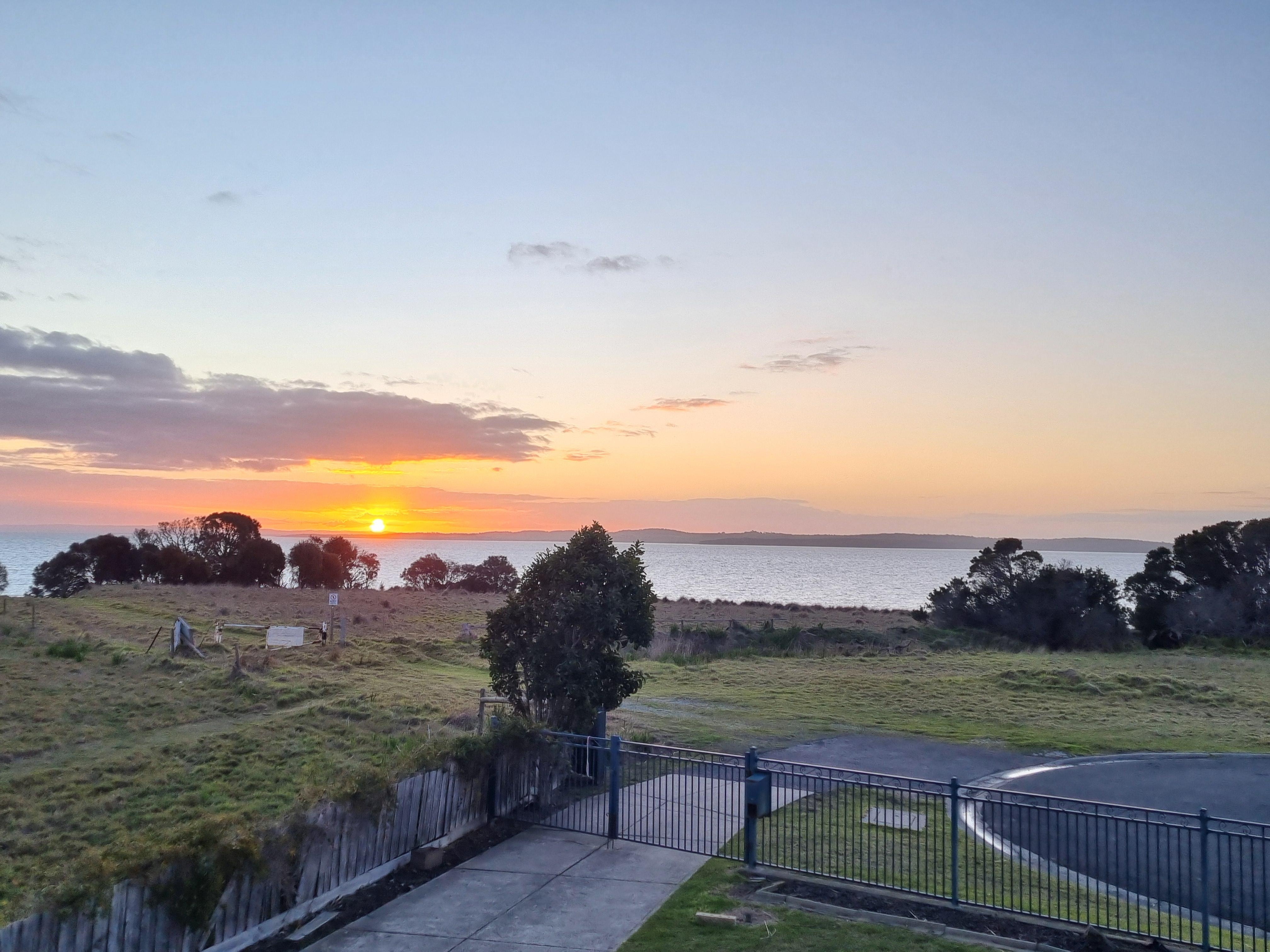 View of the front yard and bay