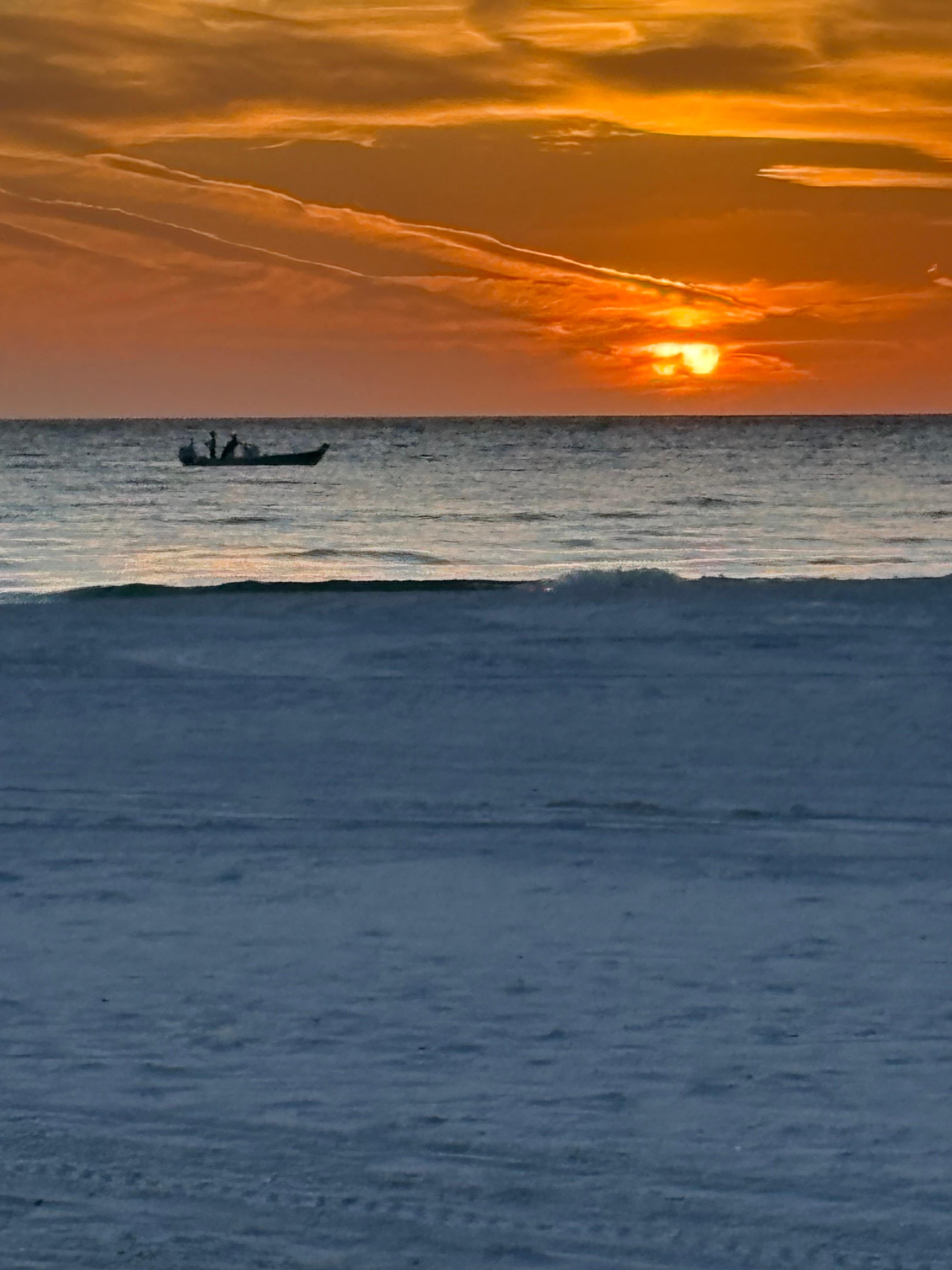 Sunset on beach. 