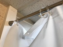 the shower liner (no curtain)