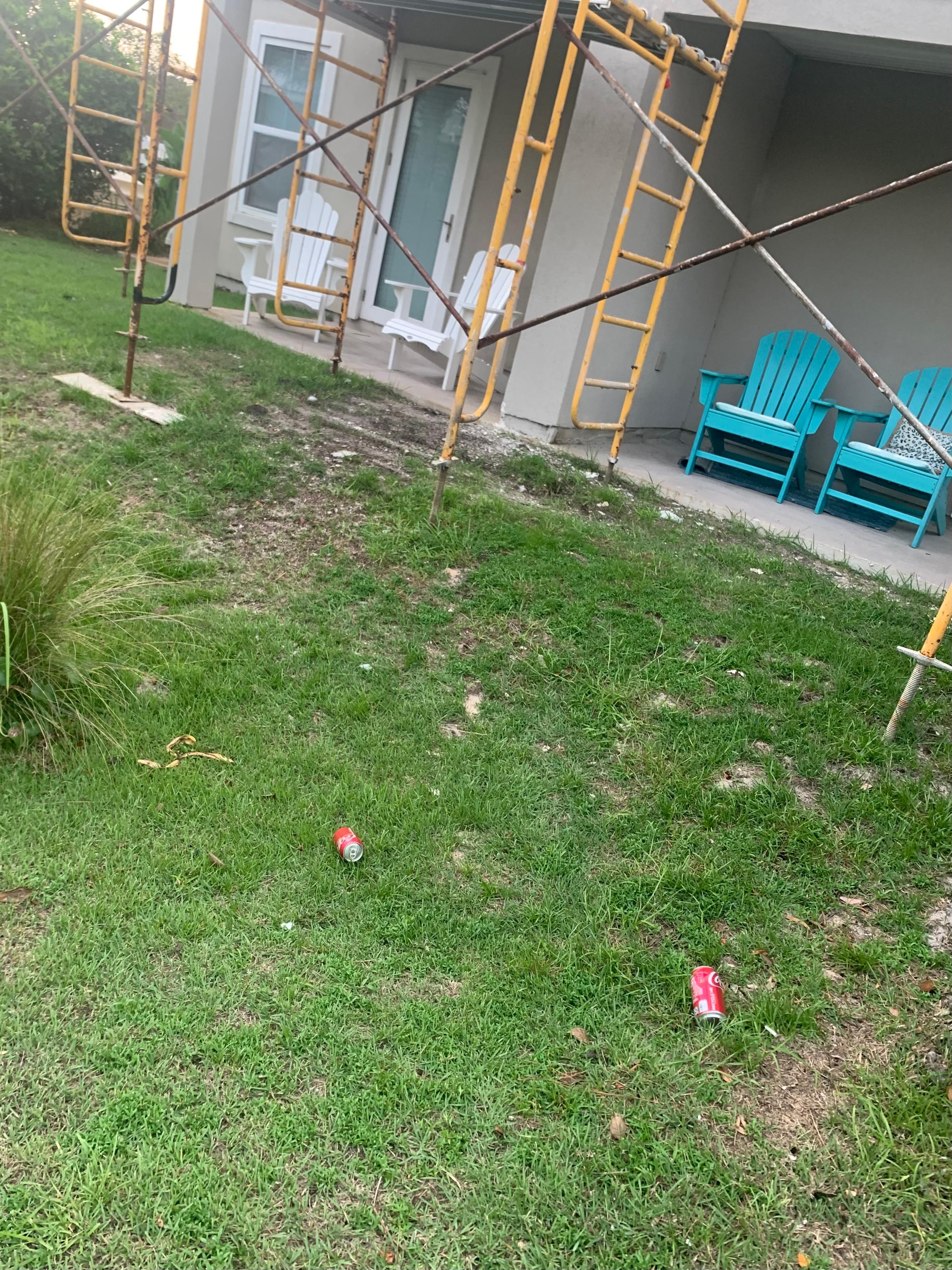 Front of our place where workers throw their trash