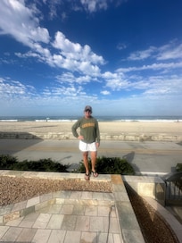 Standing on edge of property