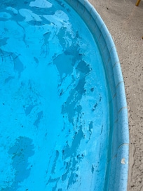 The paint within the pool.