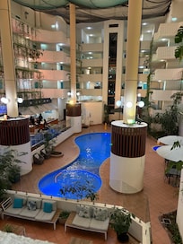 Great indoor pool and cafe/bar