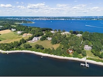 Drone shot of Poppasquash with Mushroom circled