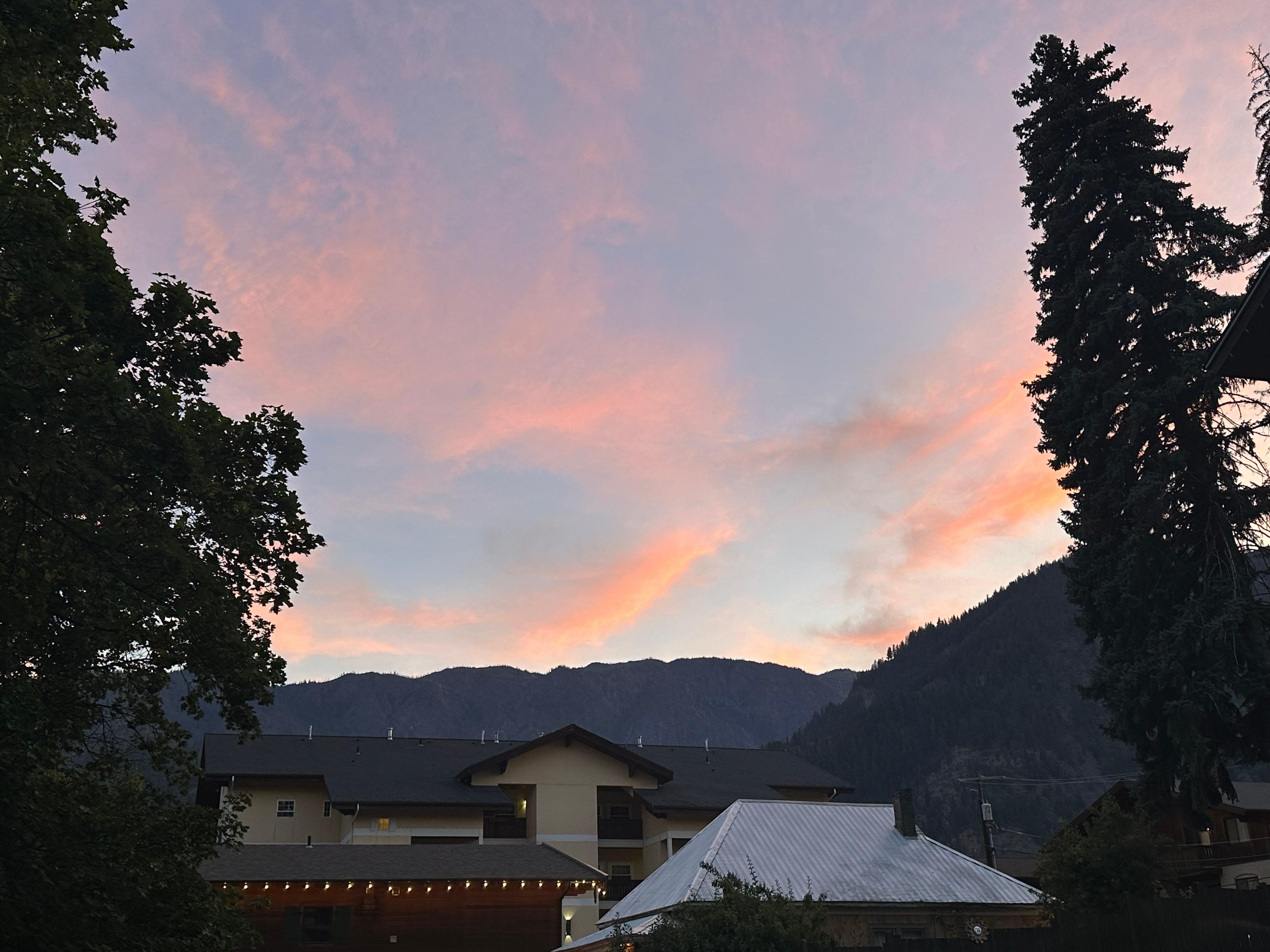 View from the backyard in the evening