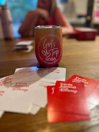 Do you see a theme here? Cocktails and cards for the win!