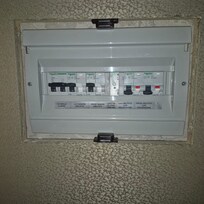 Fuse box we were told to use to switch everything in the room off when we went to bed.