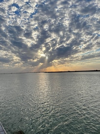 The contrast between the sky,clouds and water made the photo look awesome