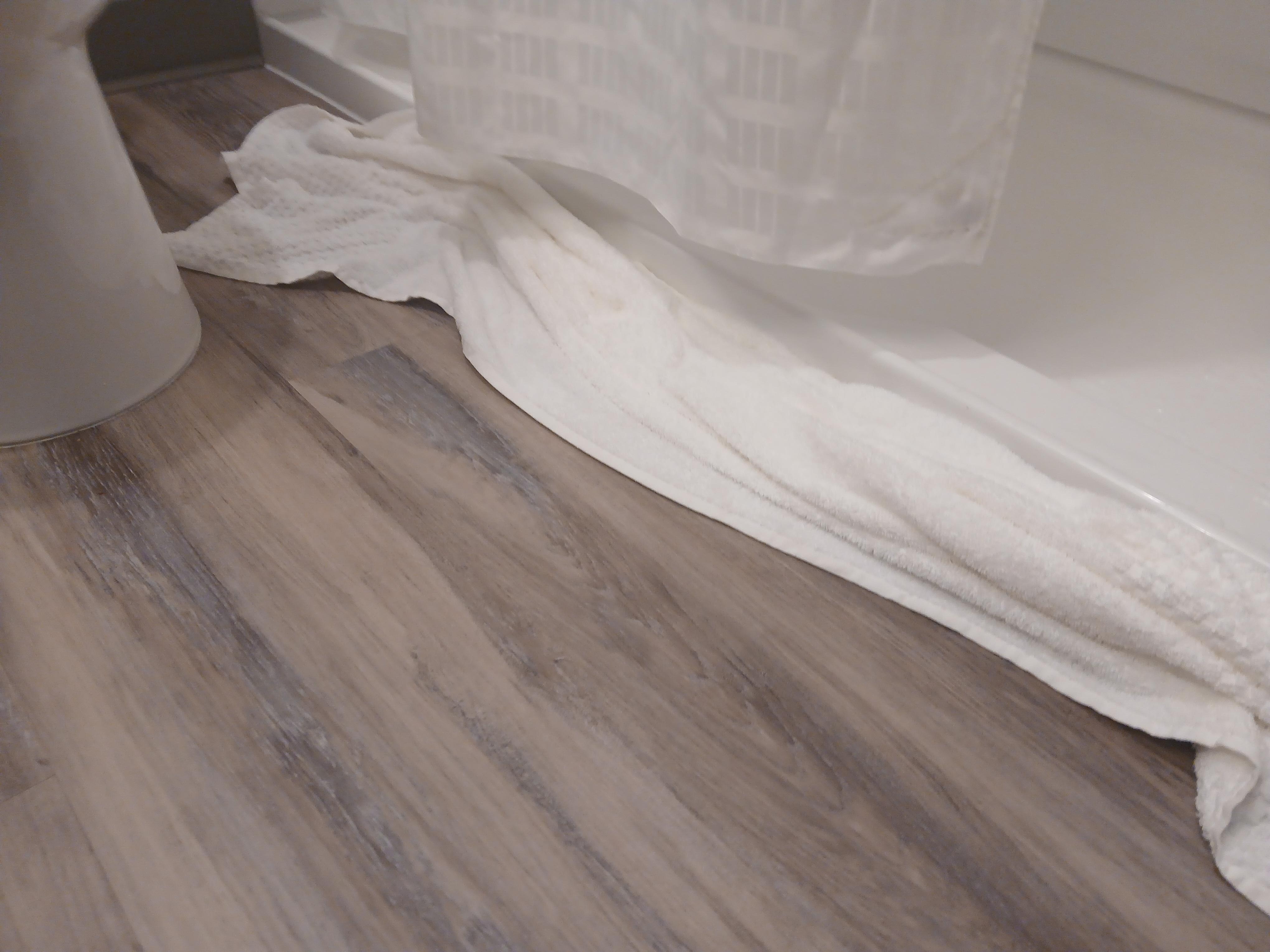 Needed to place a towel on the floor next to shower