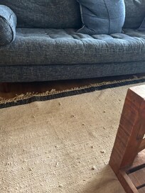 Sagging sofa that is impossible to sit on.