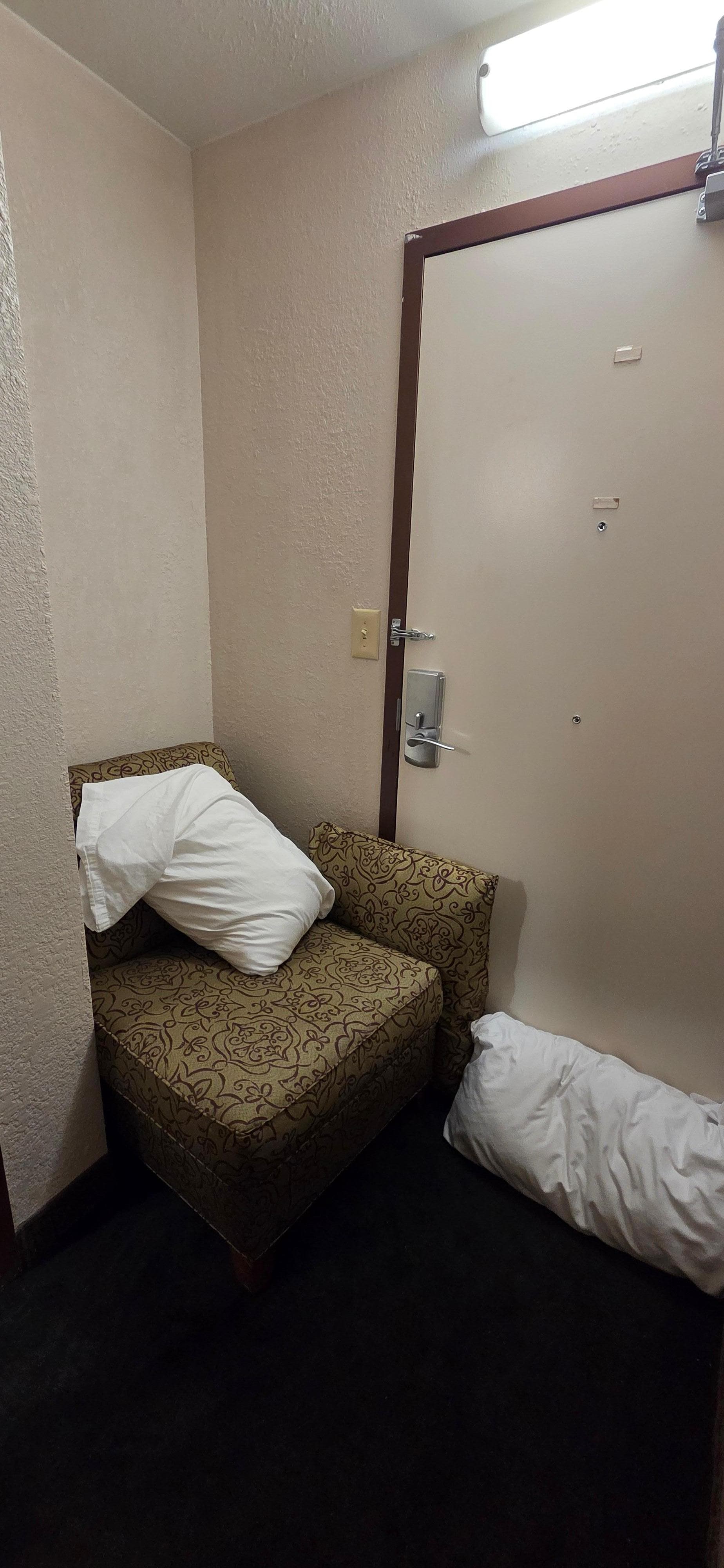 Set up to keep someone from entering my room after the earlier attempt 