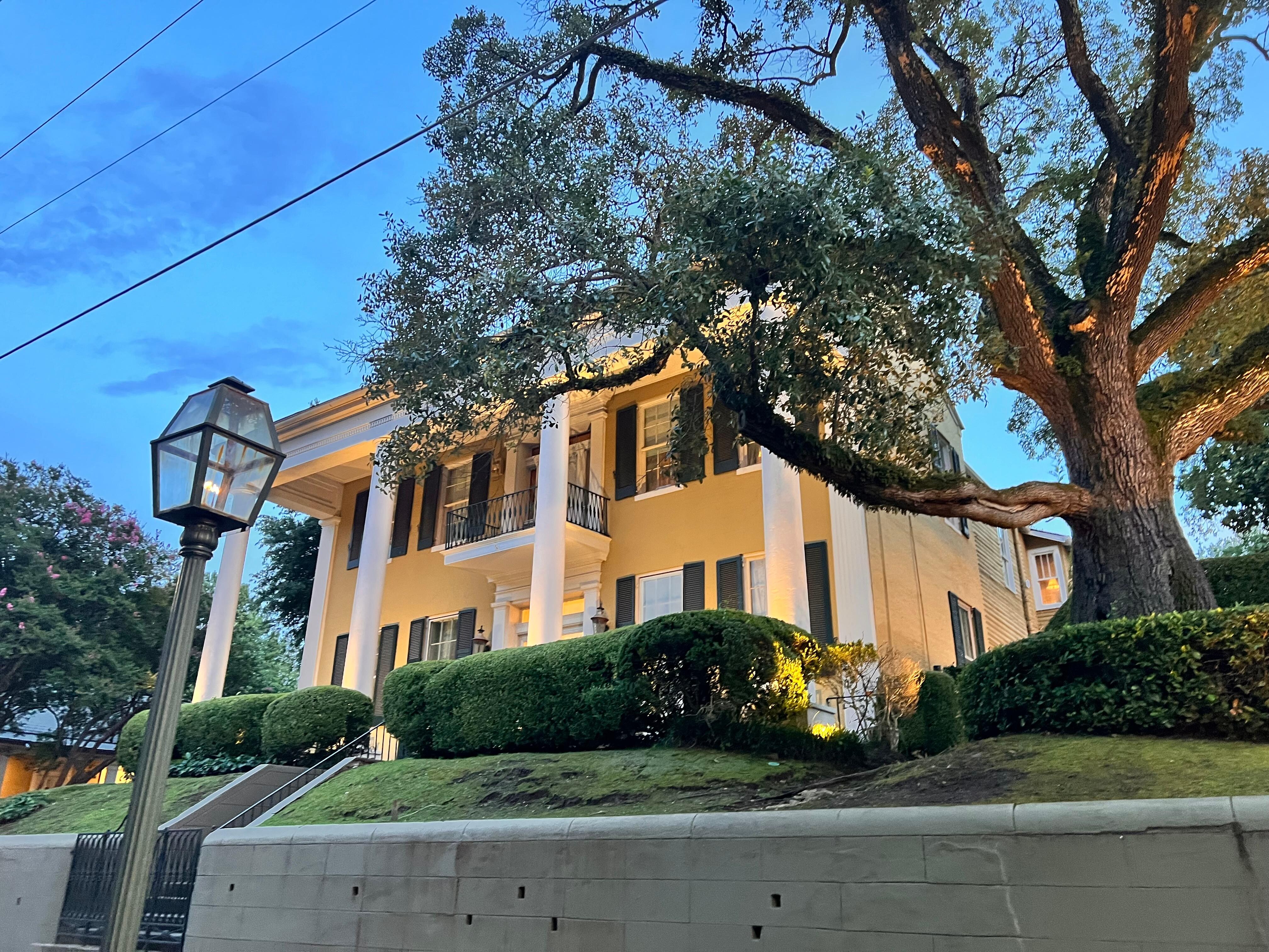 Outside view of front of Mansion early evening